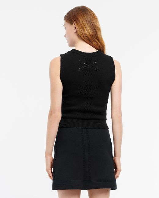 Barrie Black Cashmere And Cotton Top With An All-over Motif
