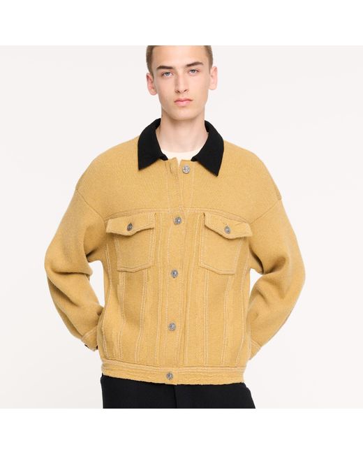 Barrie Natural Denim Oversized Cashmere And Cotton Jacket for men