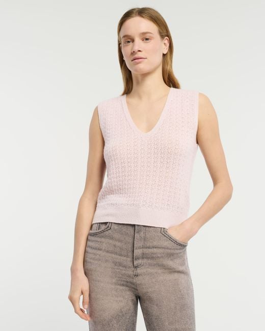 Barrie Pink Cashmere Lace Top