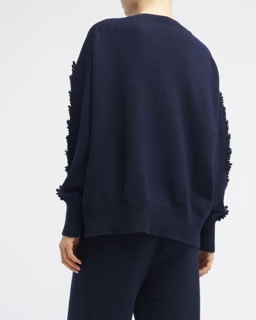 Barrie Blue Timeless V-neck Cashmere Jumper