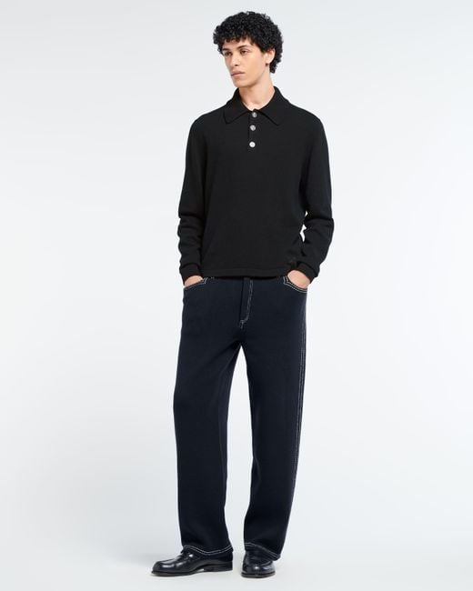 Barrie Black B Label Polo-collar Sweater In Cashmere for men