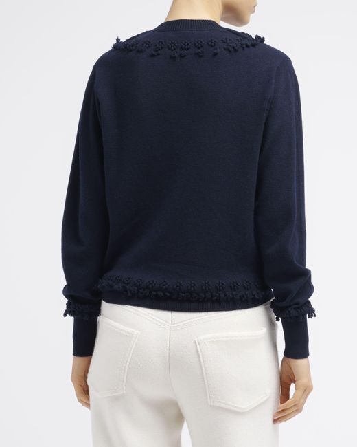 Barrie Blue Timeless V-neck Cashmere Jumper