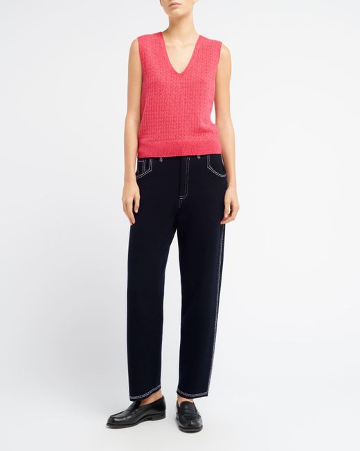 Barrie Pink Cashmere Lace Top