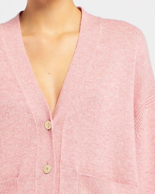 Barrie Pink Iconic Cashmere Cardigan