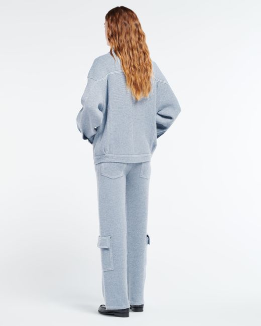 Barrie Blue Denim Cargo Trousers In Cashmere And Cotton