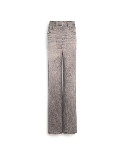 Barrie Gray Cashmere And Cotton Trompe-l'œil Denim Flared Trousers