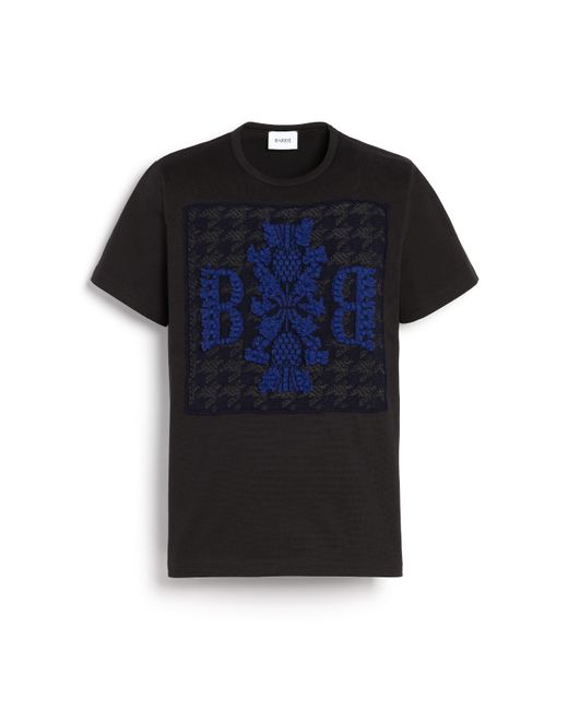 Barrie Black T-shirt With Cashmere Houndstooth Patch And B Logo