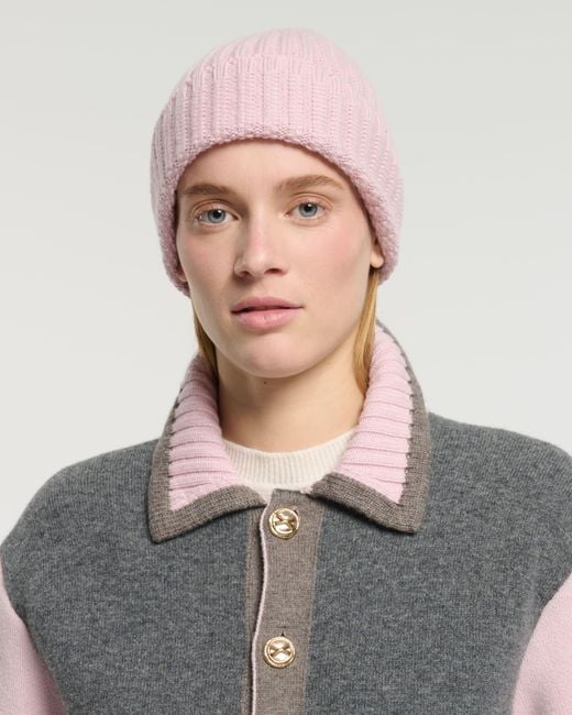 Barrie Pink Cashmere Beanie