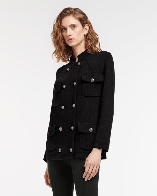 Barrie Black Cashmere And Cotton Military-style Jacket