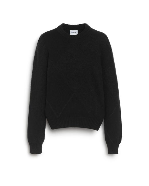 Barrie Black Cashmere Sweater With An ''argyle'' Motif