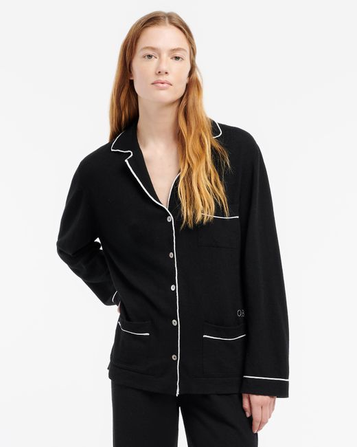 Barrie Black Ultra-fine Cashmere And Silk Shirt