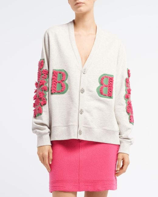 Barrie Gray Cardigan In Cotton With A Cashmere B Logo