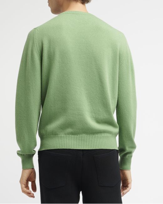 Barrie Green 3d Cashmere Logo Round-neck Jumper for men