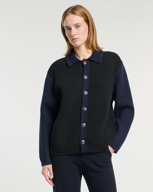 Barrie Blue Trompe-l''œil Jacket In Cashmere And Wool
