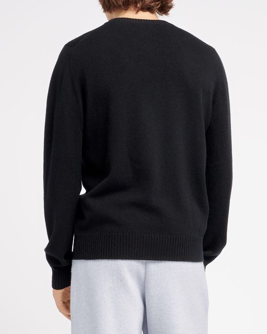 Barrie Black B Label Round-neck Cashmere Jumper for men
