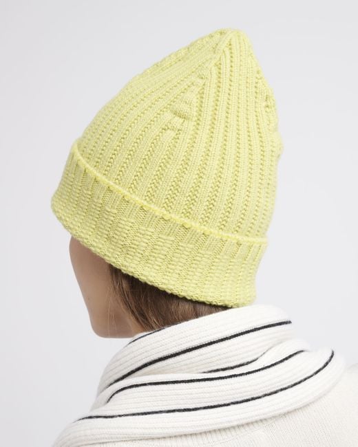 Barrie Yellow Cashmere Beanie