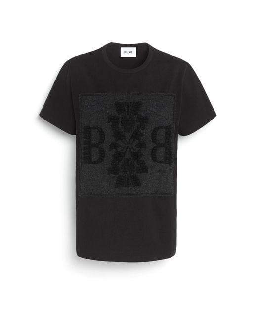 Barrie Black T-shirt With Logo Cashmere Patch