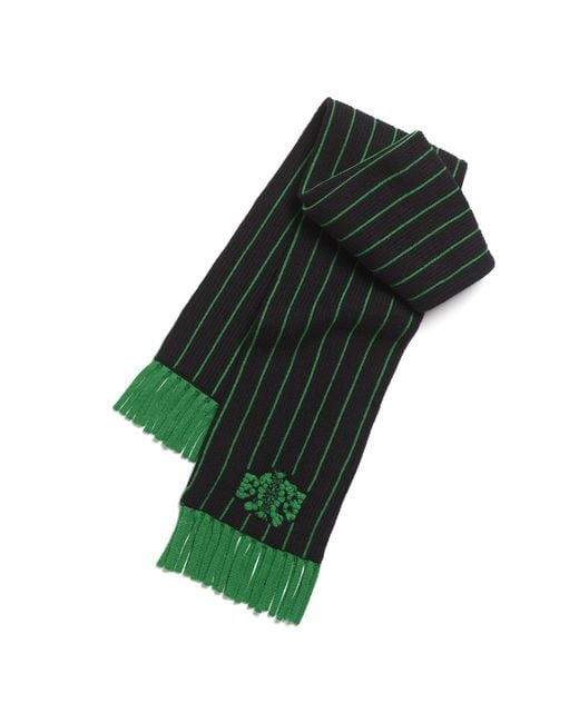 Barrie Green Cashmere Striped Scarf