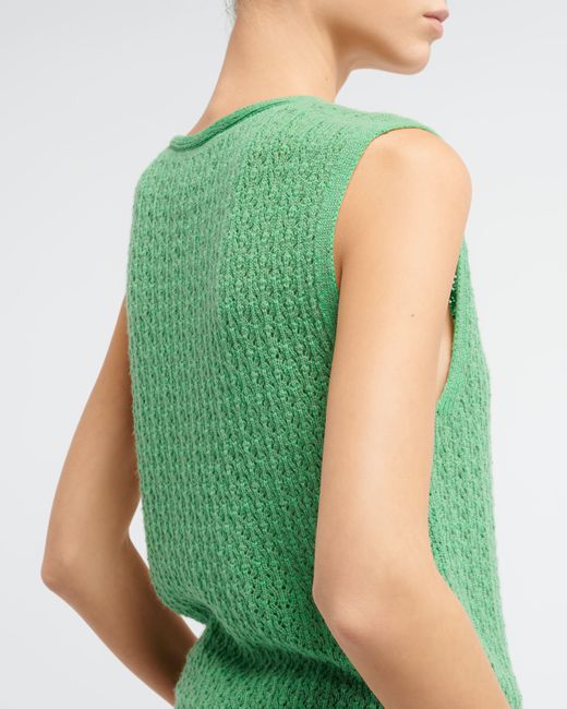 Barrie Green Cashmere Lace Top