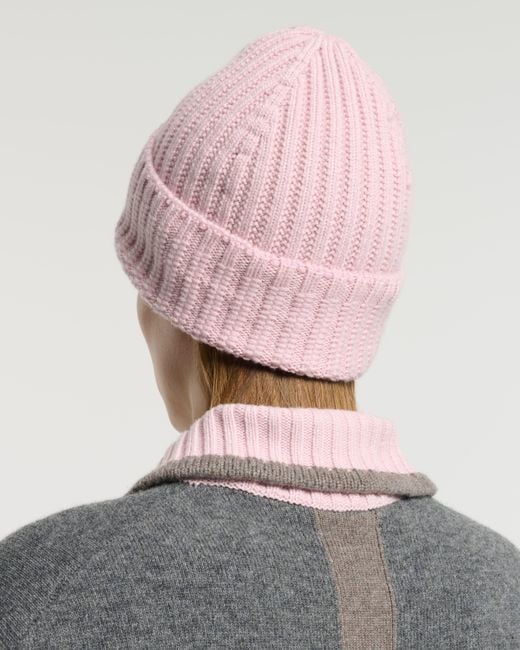 Barrie Pink Cashmere Beanie