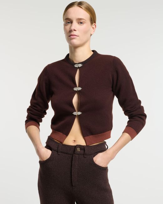 Barrie Brown Cashmere Cardigan With Jewelled Details