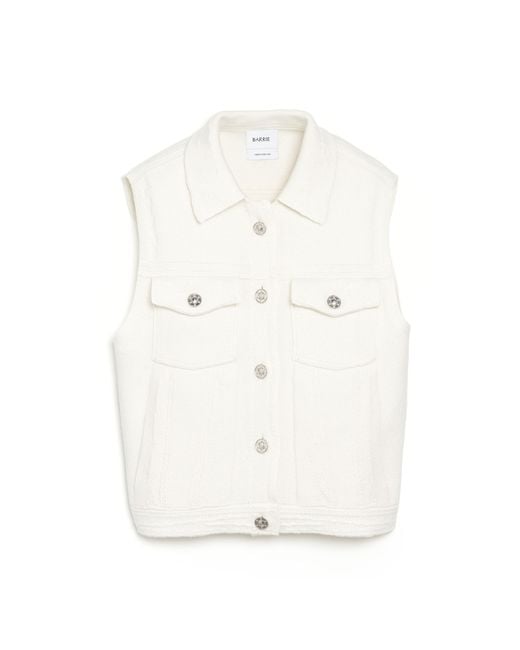 Barrie White Oversized Sleeveless Denim Jacket In Cashmere And Cotton