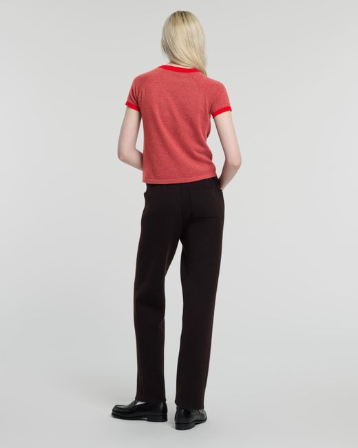 Barrie Black Trousers In Chunky-knit Cashmere