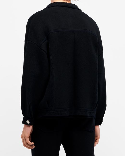 Barrie Black Denim Oversized Cashmere And Cotton Jacket for men