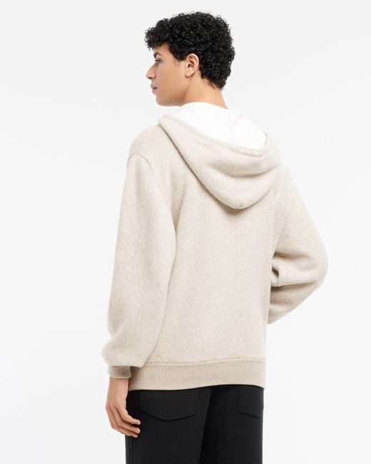 Barrie White Cashmere And Cotton Sportswear Hooded Sweatshirt for men