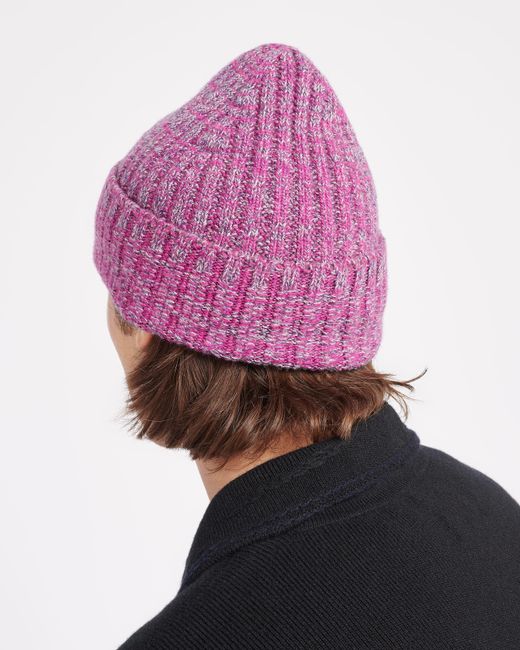 Barrie Purple Mottled Cashmere Beanie
