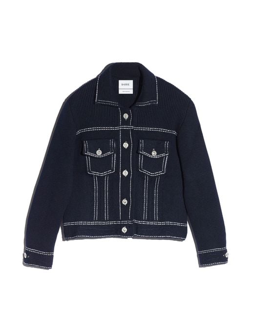 Barrie Blue Denim Cashmere And Cotton Jacket for men