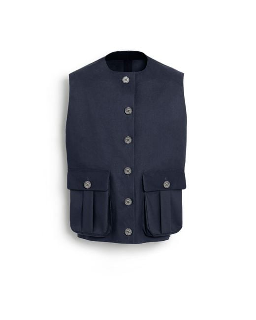 Barrie Blue Sleeveless Rain Jacket