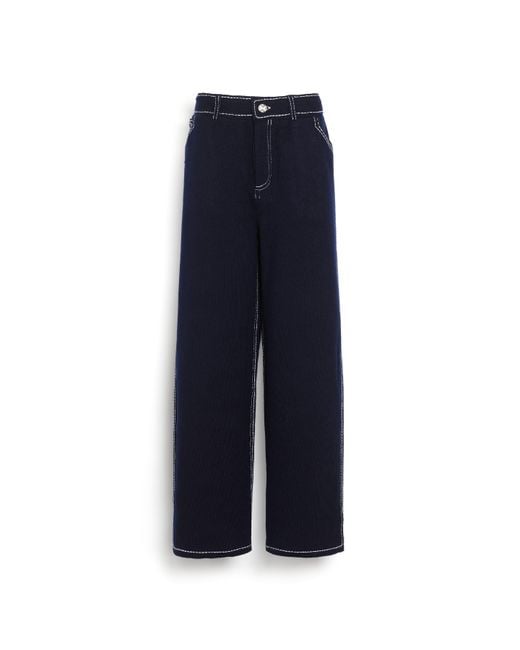 Barrie Blue Denim Trousers In Cashmere And Cotton for men