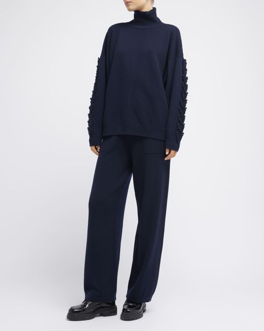 Barrie Blue Timeless Wide Cashmere Trousers