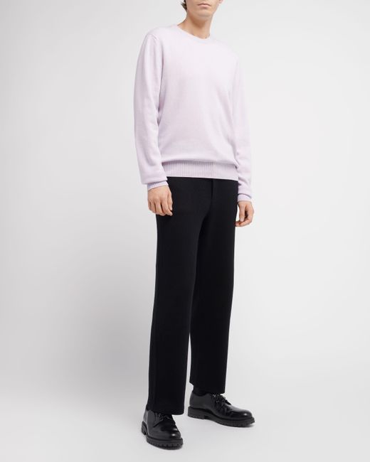 Barrie Purple Round Neck Cashmere B Label Jumper for men