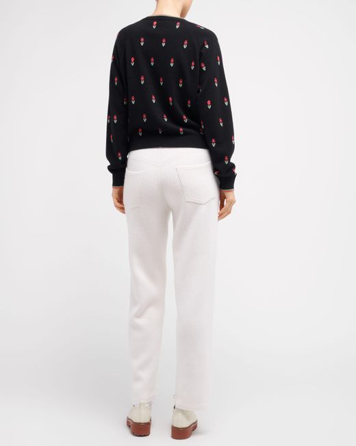 Barrie White Denim Cashmere And Cotton Boyfriend Trousers