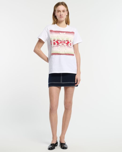 Barrie Pink Striped T-shirt With Logo Cashmere Patch