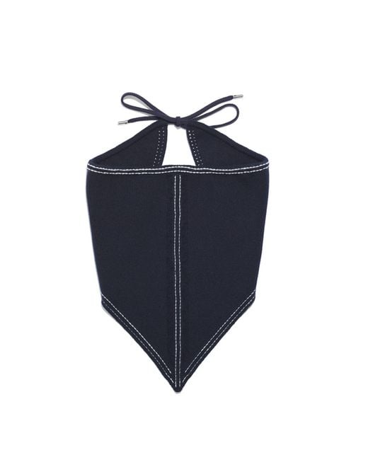Barrie Blue Denim Cashmere And Cotton Foulard