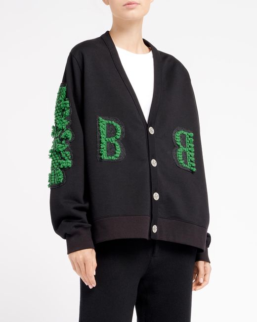 Barrie Black Cardigan In Cotton With A Cashmere B Logo