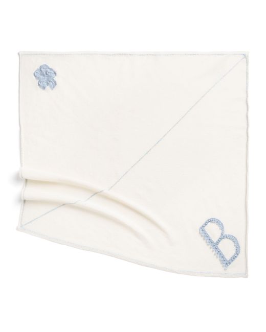 Barrie White Cashmere Scarf With Details