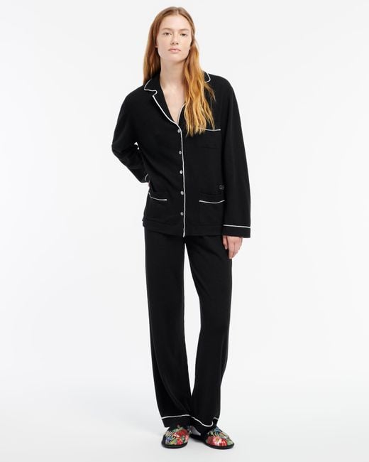 Barrie Black Ultra-fine Cashmere And Silk Trousers