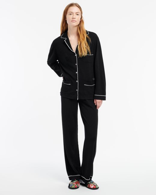 Barrie Black Ultra-fine Cashmere And Silk Shirt