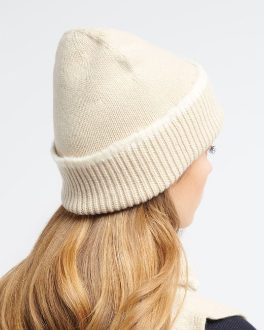 Barrie Natural Shearling-effect Cashmere Beanie