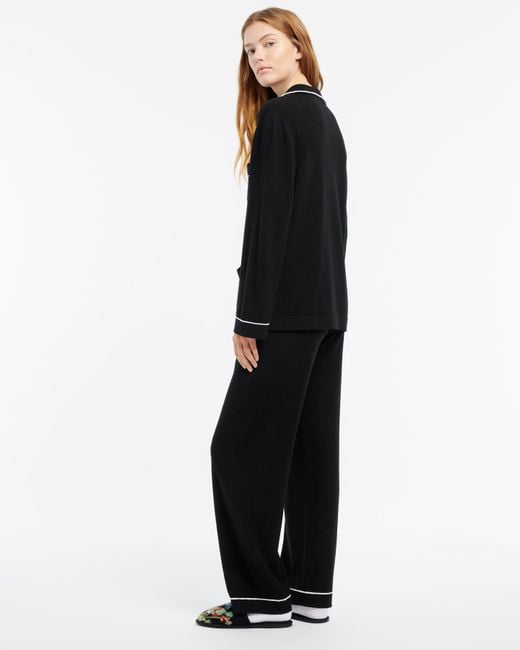 Barrie Black Ultra-fine Cashmere And Silk Trousers