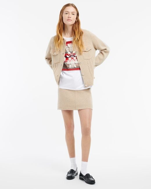 Barrie Natural Denim Patchwork Regular Cashmere And Cotton Jacket