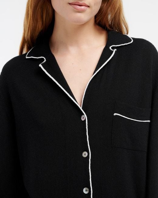 Barrie Black Ultra-fine Cashmere And Silk Shirt