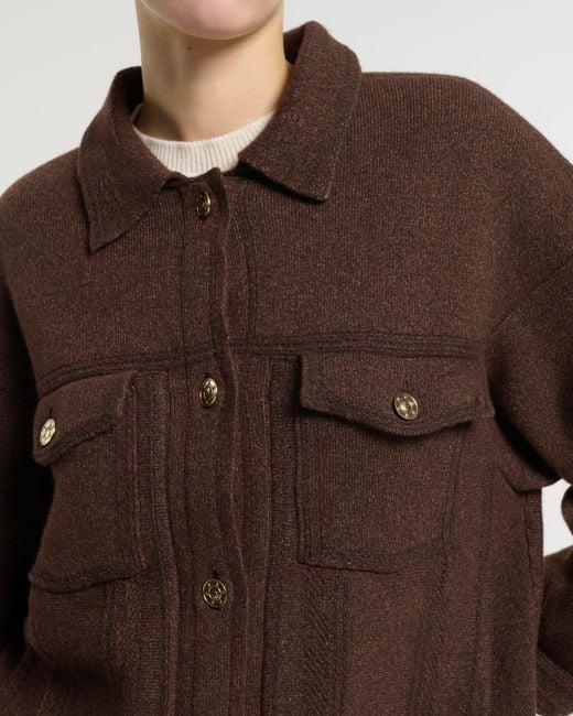 Barrie Brown Denim Oversized Cashmere And Cotton Jacket
