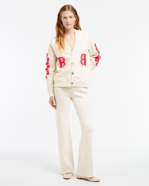 Barrie Red Cardigan In Cotton With A Cashmere B Logo