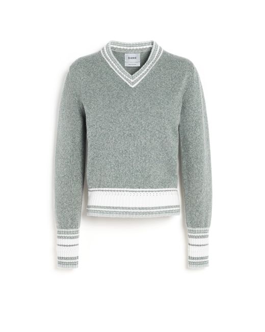 Barrie Blue Cashmere V-neck Jumper