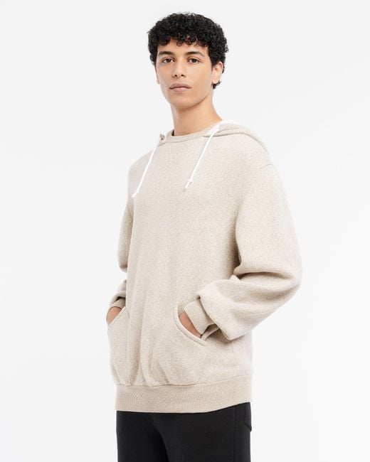 Barrie White Cashmere And Cotton Sportswear Hooded Sweatshirt for men